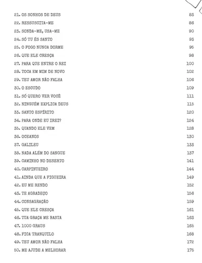 Índice - Músicas 21 a 50